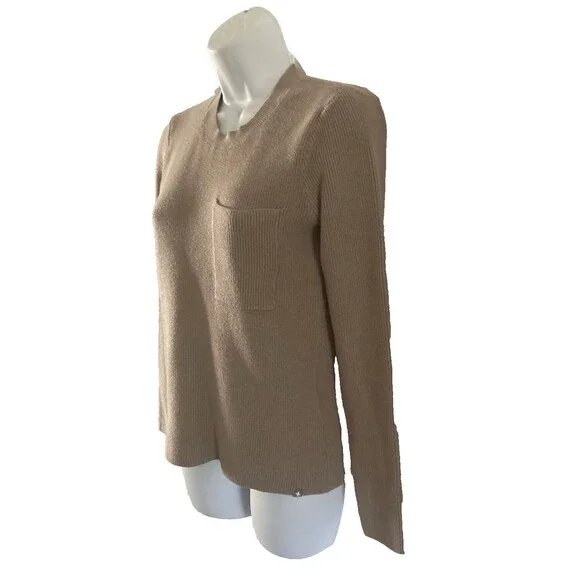 FIGS Sweater Womens Sz XS Latte Beige Long Sleeve Ribbed Knit Preppy Casual Cozy - Picture 10 of 10